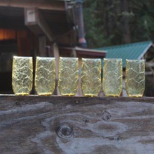 Vintage Anchor Hocking Drinking Glasses Amber Autumn Leaf Set of 6